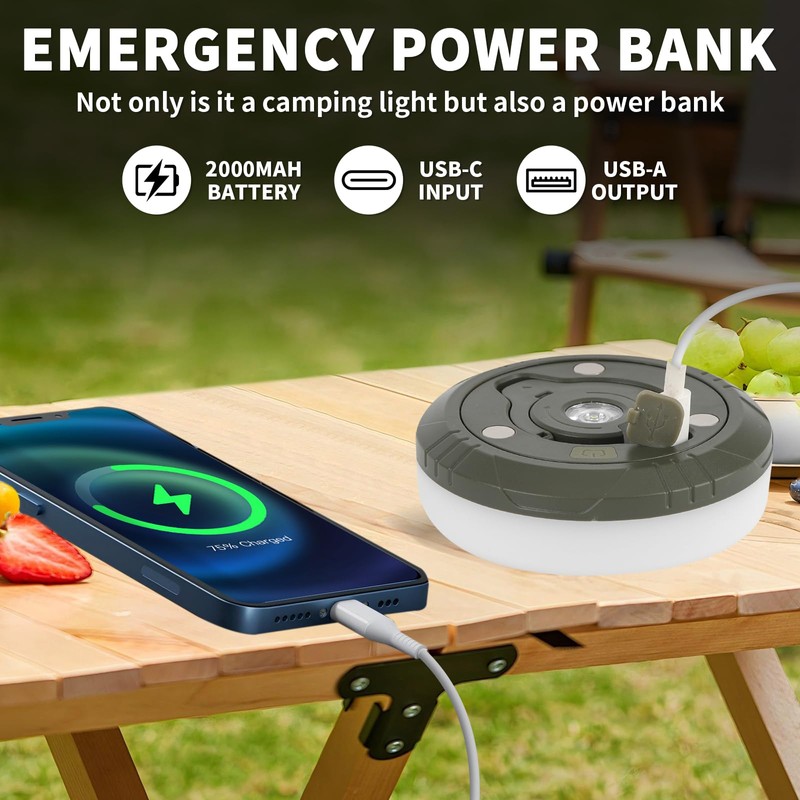 Camping String Lights, Waterproof 10m Outdoor Fairy Lights with 8