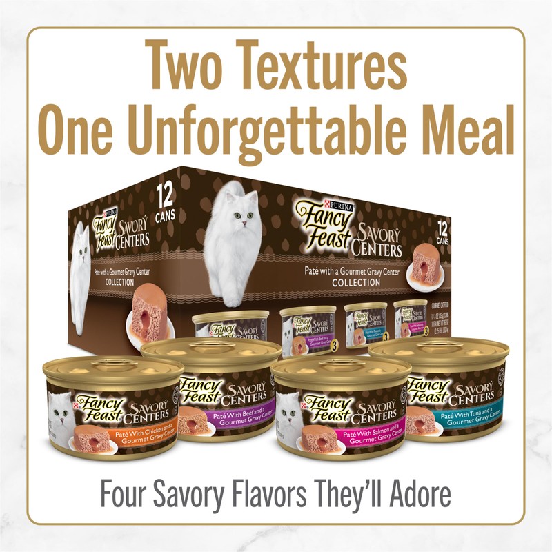 Purina Fancy Feast Savory Centers Wet Cat Food Pate Variety