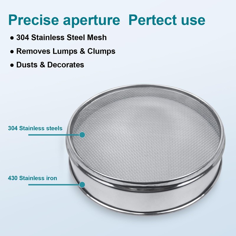 LVDALAB 304 Stainless Steel Mesh Lab Sieve, 14 Mesh(1.43mm) Aperture