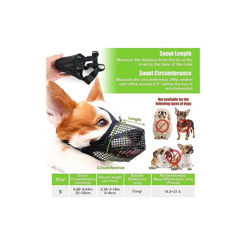 Bozal para Perros Malla de Aire Suave y Transpirable Cubierta