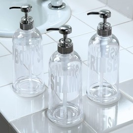 Senko Mobilia 55339 Soap Bottle Dispenser, For Body Soap, Diameter 3.4 x Height 9.3 inches (8.6 x 23.5 cm), Capacity: Approx. 16.9 fl oz (500 ml), Clear