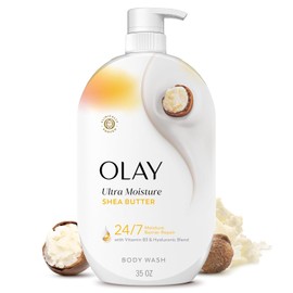 "Olay Gel de baño Ultra Moisture con manteca de karité, vitamina B3 y mezcla hialurónica, 35 onzas