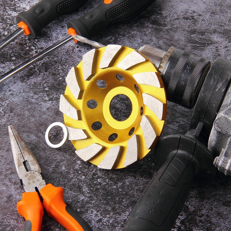 HRLORKC 4 Inch Concrete Turbo Diamond Grinding Cup Wheel 12