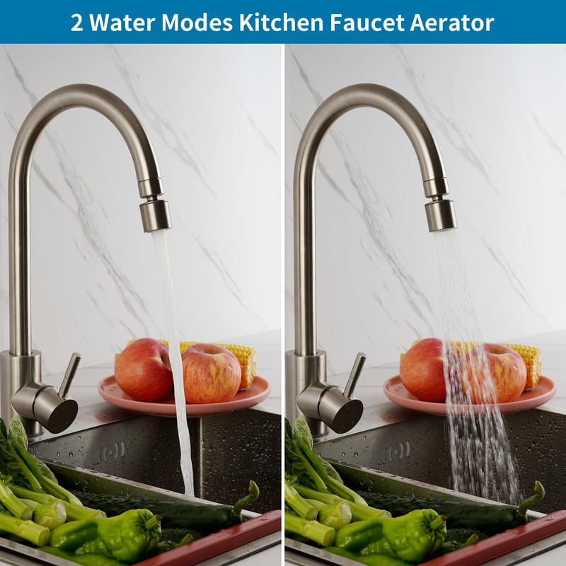 Hibbent NSF/ANSI/CAN 61 Certified Faucet Aerator, 360° Swivel Kitchen Sink