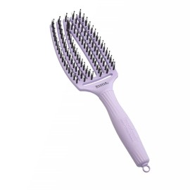 Olivia Garden Fingerbrush Care Iconic - Medium - Pastel Pink - Detangling Hairbrush with Boar and Nylon Bristles for Ultimate Shine and Smooth Styling