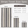 Washcloths 6 Pack, 100% Cotton, 13x13 in, Black Striped