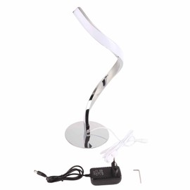 SShaped LED Spiral Table Lamp Reading Light Small Night Light for Bedside  (Argent )