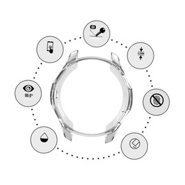 DOITOOL Watch Case for Gear Transparent TPU Protective Cover Shock Scratch-Resistant Frame Slim Design Easy Access to Buttons and Ports for Daily Use