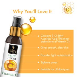 Good Vibes Vitamin C Face Toner Spray for Minimizing Pores | Anti Aging Hydrating Facial Mist for Dry Skin | No Alcohol & Sulfates | for All Skins 4.06 Fl Oz (120ml)