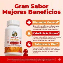 Multivitamínico Crecimiento De Cabello 60 Gomitas Mary Ruths                                                                                          