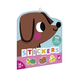 Janod - Confezione da 100 Adesivi - Busta Adesivi Formato Grande Animali Domestici - dai 18 Mesi in su - attività Creative per Bambini - Apprendimento della motricità fine e della concentrazione
