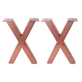 ECLV 18" Dining Bench Legs, X-Shaped Steel Table Legs, Coffee Table Legs,Computer Desk Legs,Industrial Kitchen Table Legs,Set of 2,Black (Copper)