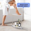 Cilinta Corner Shower Stool, Clear Acrylic Shower Bench for Shaving
