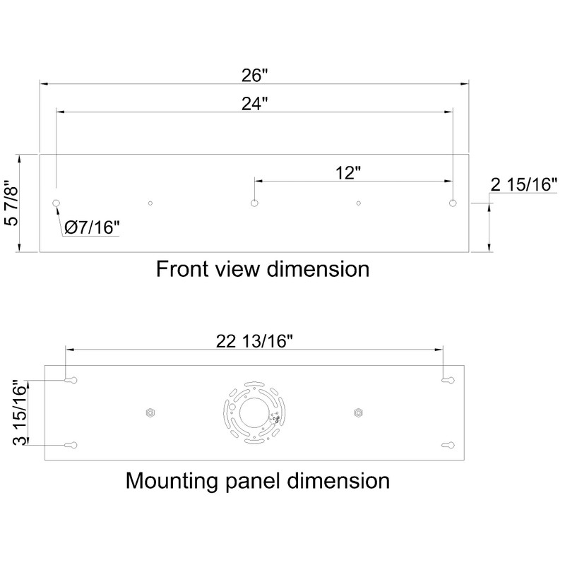 Three Pendant Light Linear Canopy Accessory Light Kit, 26 inch