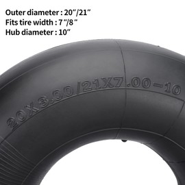 RUTU 2-Pack 20x8.00-10 21x7.00-10 Heavy Duty Replacement Inner Tube with TR13 Straight Valve Stem for 250-400cc Trail Off-Road Chinese ATV Quad