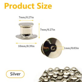 Hocansen 30pcs Metal Locking Pins DIY Flat Cap Pins Badge Craft (Silver)