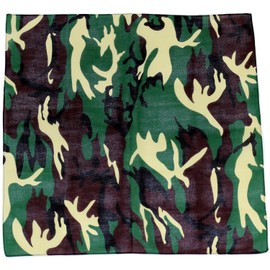 Novelty Bandanas 100% Cotton By The Dozen (Army Camo, 22 X 22 in)