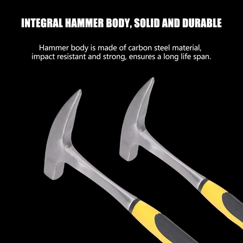 Brick Hammer Rubber Handle Impact Resistant Geological Pointed Head Duckbill