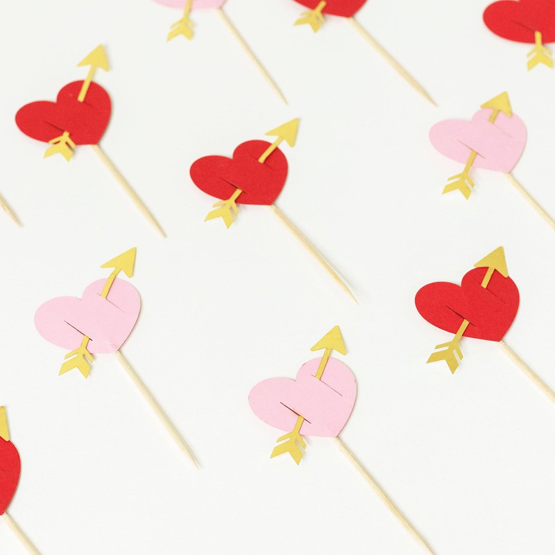 Confetti! Valentine's Day Ombre Heart Cupcake Toppers
