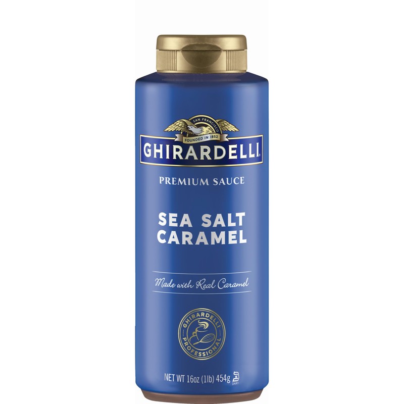 Ghirardelli Chocolate Company Sea Salt Caramel Sauce Squeeze Bottle, 16