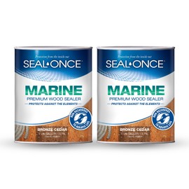 SEAL-ONCE Marine Ready Mix - 2 Gallon Penetrating Wood Sealer Waterproofer & Stain (Bronze Cedar). Water-Based, Ultra-Low VOC Formula for high-Moisture Areas to Protect Wood Docks, Decks & Piers.