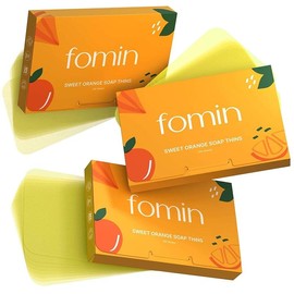Fomin Antibacterial Foaming Hand Soap Sheets for Hand Washing - Orange - Plastic-Free, Travel Size, Moisturizing Camping Mini Hand Soap - Pack Size: 300 Sheets (3 Pack)