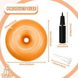 Lewtemi 4 Pcs Flexible Seating Yoga Ball Chair for Classroom 16.8 Inch Inflatable Donut Ball Chair with Inflator for Kids Student Sensory Balance Autistic Children and Office Exercise(Rainbow Color)