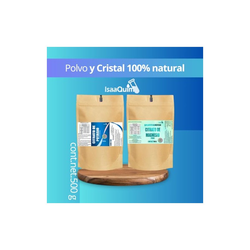 Duo 500 gr Citrato de Magnesio + Citrato de Potasio