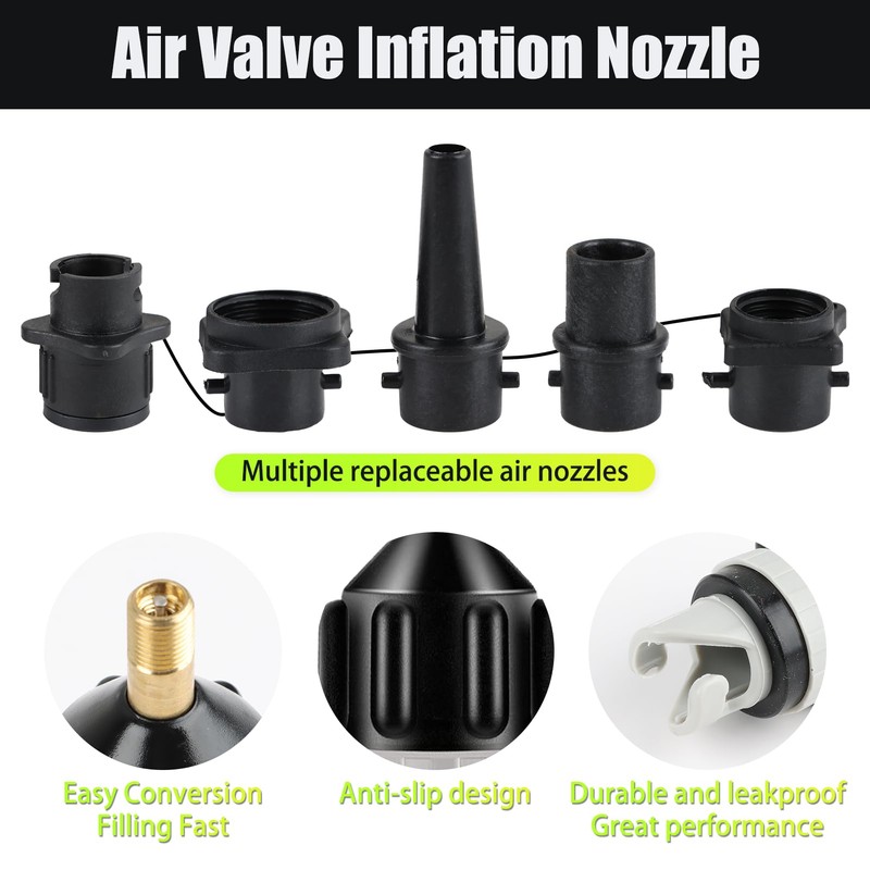 4-in-1 Ventiladapter-Pack, Inflatordüse Inflator für Schlauchboote, Paddleboards, Kajak, Stand Up