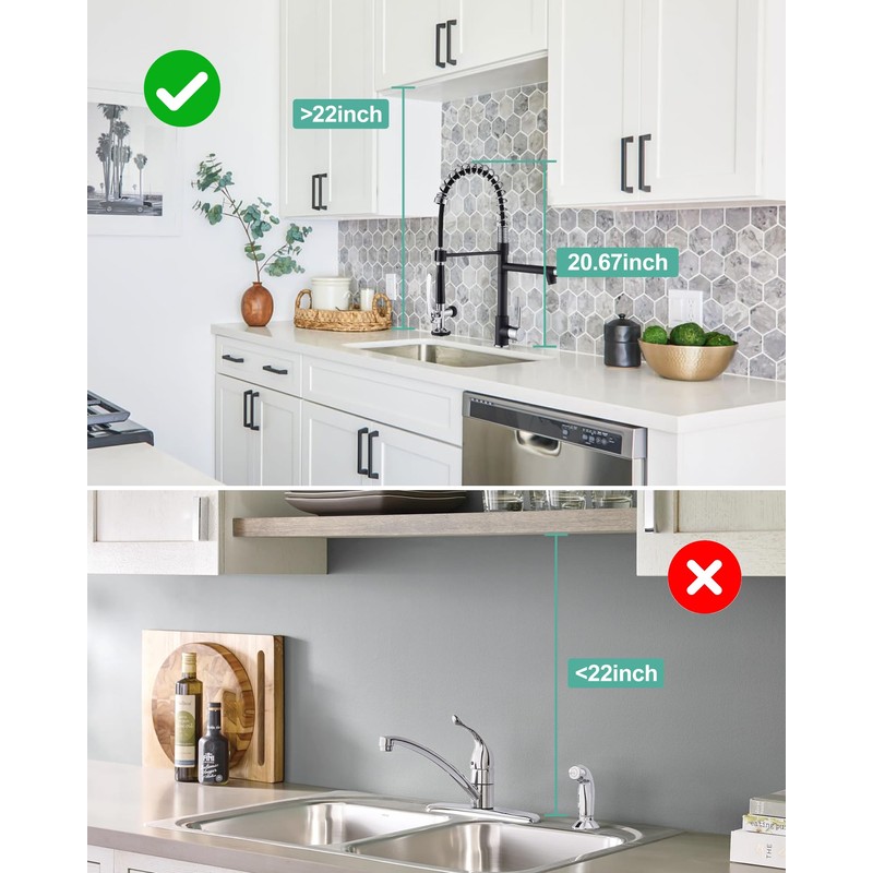 Fapully Kitchen Sink Faucet, Pull Down Kitchen Faucet, Black and