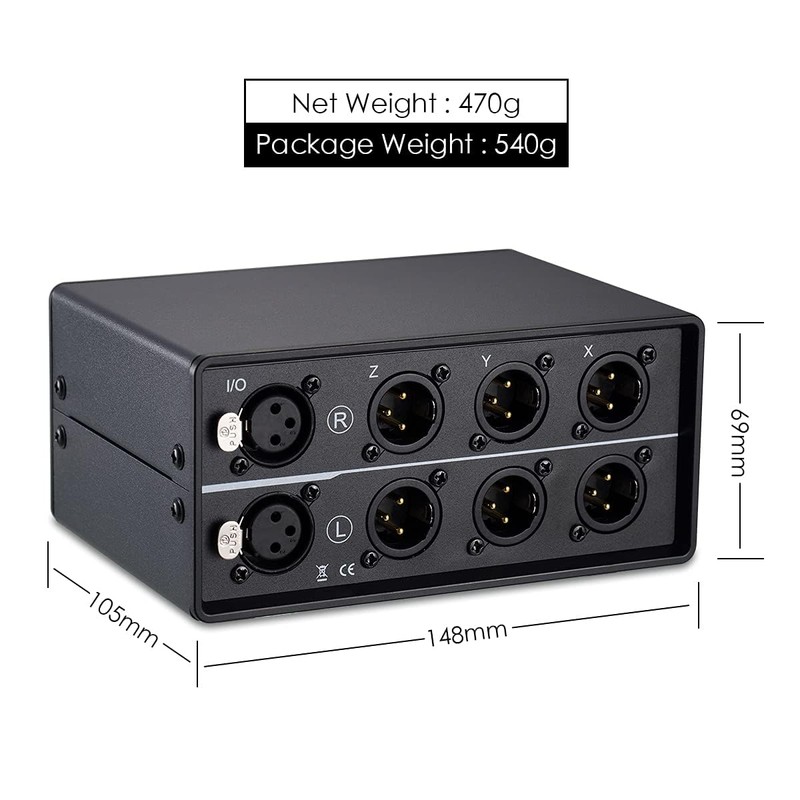 Nobsound 1-IN-3-OUT XLR Audio Switch, Balanced Audio Converter, 3-Way Stereo