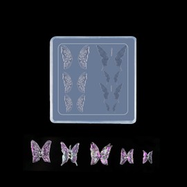 LIFOOST 3D Butterfly Nail Mold Silicone Nail Tools Classic Butterflies Carving Template Nail Art Resin Molds for Acrylic Nail DIY Craft