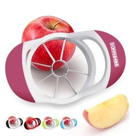 SCHVUBENR 3.5 Inch Apple Slicer - Professional Apple Cutter - Stainless Steel Apple Corer - Super Sharp Apple Slicer and Corer - Apple Corer Tool with 8 Sharp Blades(Pink)