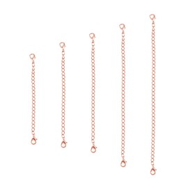 5 Pieces Necklace Extenders eBoot Chain Extenders Set for Necklace Bracelet DIY Jewelry Making (Rose Gold)