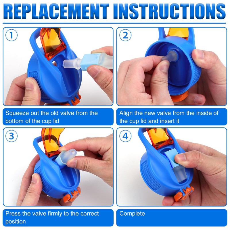 BOXOB 4pcs Bite Valve Replacement for Zak Designs Water Bottle,