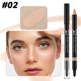 Apooliy 4pcs Concealer Pencil with Sponge,Full Coverage,Waterproof Under Eye Concealer Stick for Dark Circles,Blemishes,Aging Spots,Acne,Freckles