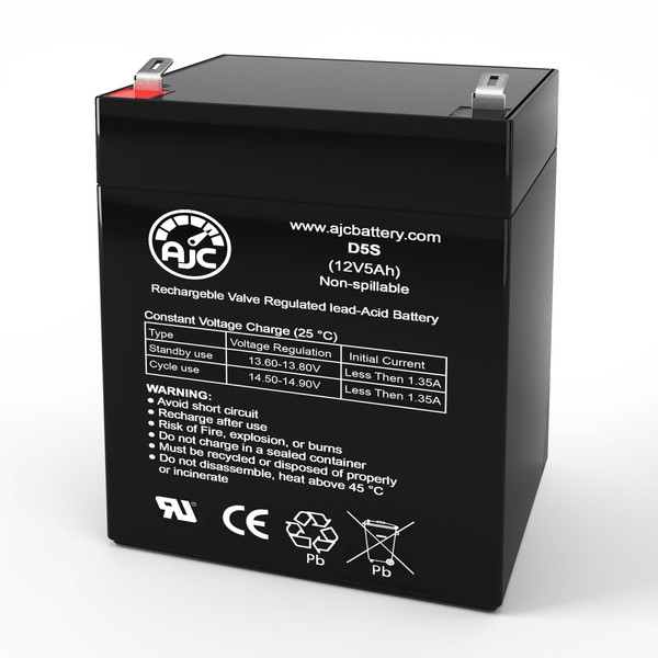 AJC Battery Compatible with Merits P322 Vision CF 12V 5Ah Wheelchair Battery