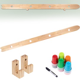 WodGod 5 FT Board with Wall Mounts and Black Marker,4 Person Board,Sets:1 Board + 2 Wall Mounts+1 Black Mark+50 Cute Glasses, Perfect for Vacations,Weddings,Bar,Family Gathering, Party,Rustic