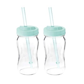 Ball 1440016024 Sip Straw Contoured Jar, 16 Oz (Pack of 2)