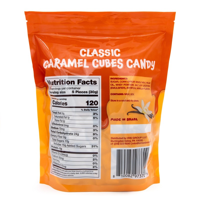 Caramel Cubes Candy - 2 Pound Bulk Pack (About 135