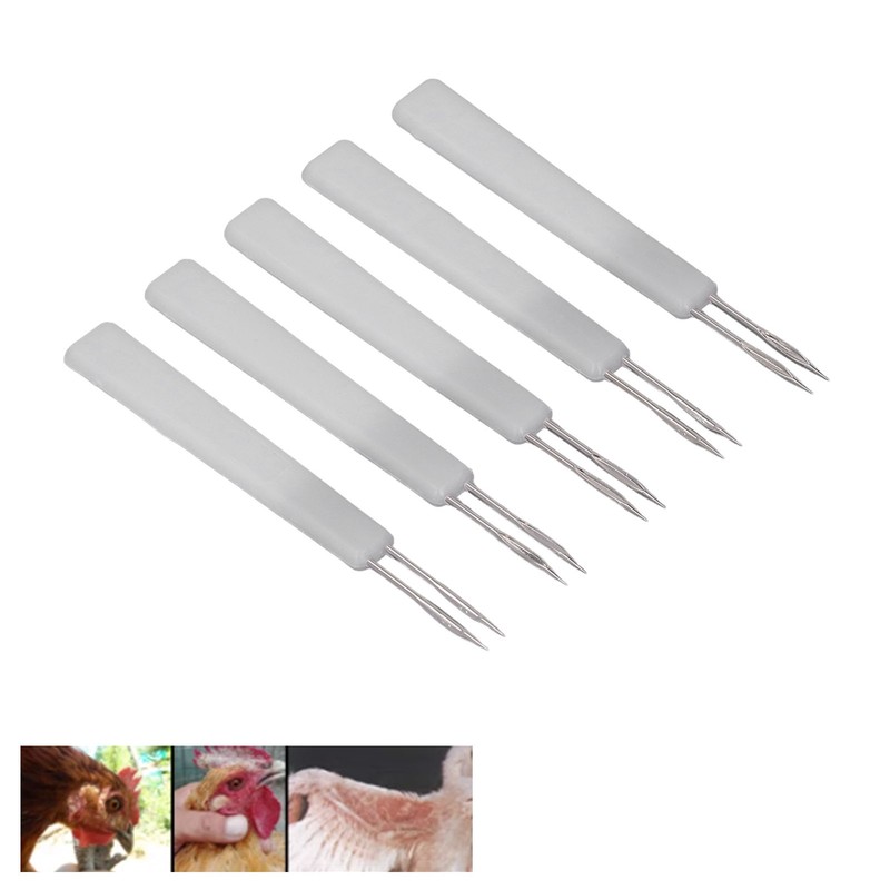 50Pcs Chicken Poultry Double Needle Thorn Pox Needle Chicken Vaccination