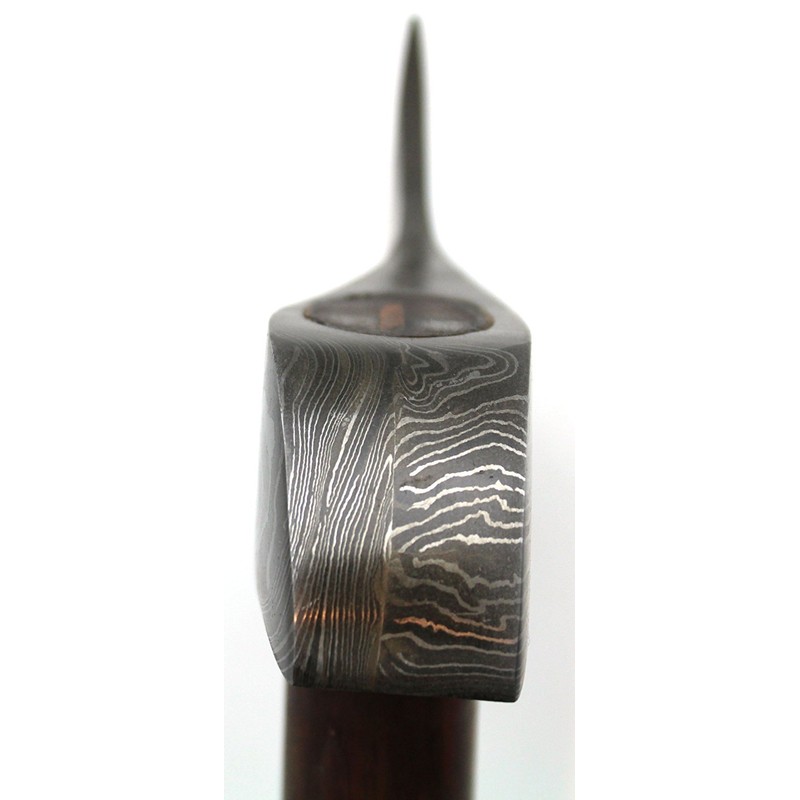 Wild Turkey Handmade Solid Damascus Steel Axe w/Leather Sheath Outdoors