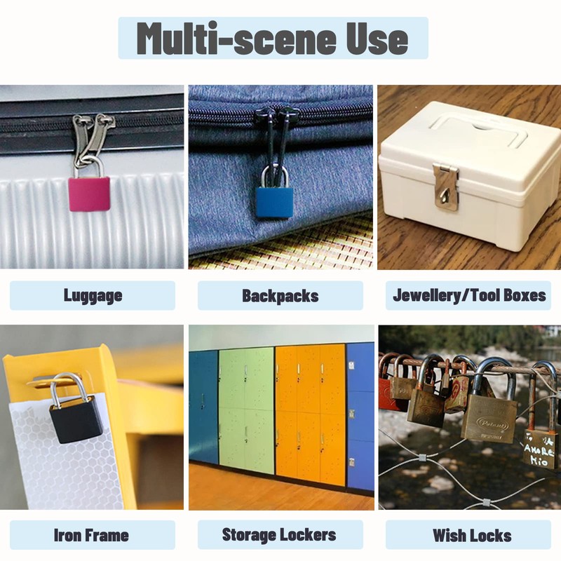 Pack of 2 Suitcase Lock with Key, Blue Luggage Locks,