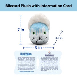 Thunderheads Blizzard Plushie, Educational Storm Plush with Fun Fact Card, Soft Collectible Toy for Earth Science, Sustainable STEM Tool and Weather Gift for Families, Scientists, and Snow Lovers