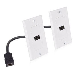 Cable Matters Cable Matters 2-Pack 1-Port HDMI Wall Plate in White (4K UHD, ARC, and Ethernet Pass-Thru Support)