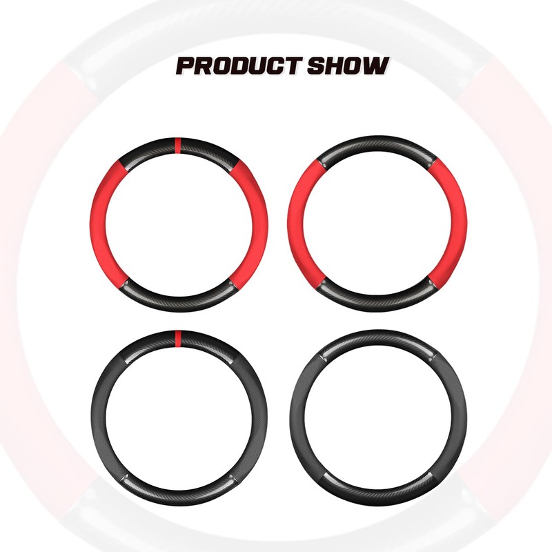 Ergocar Sport Carbon Fiber & PU Leather Car Steering Wheel