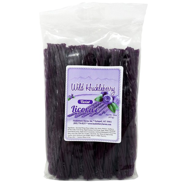 Huckleberry Haven Wild Huckleberry Licorice Twists 16 oz, Made in