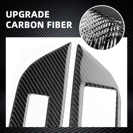 FXETRNL Real Carbon Fiber Window Lifting Frame Covers for Toyota RAV4 (2019-2025), Protect Decor Stickers Interior Center Console Car Accessories, Black