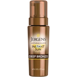 Jergens - Espuma bronceadora natural Glow Instant Sun sin sol, oscura, 6 onzas líquidas