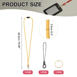 PATIKIL Neck Lanyard Strap for Keys, Adjustable ID Badges Holder Long Keychain Lanyard with Metal Buckle for Men Women Card Wallets, Yellow